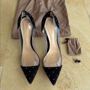 Gianvito Rossi Plexi Black and gold pumps